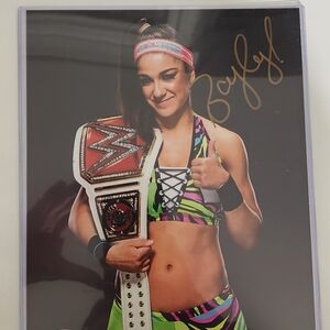 WWE Bayley JSA Wall Art with Championship Belt in Black and Gold